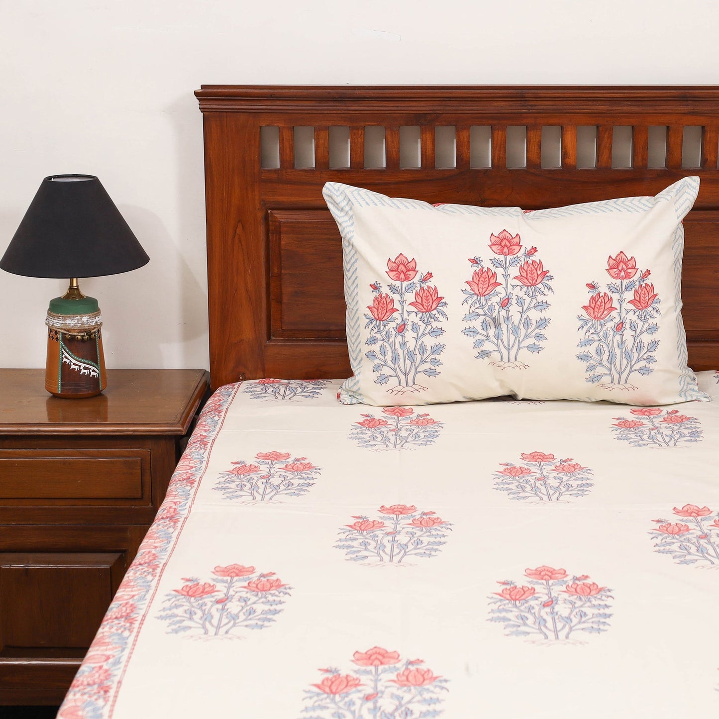 Cotton double sanganeri bed sheet set (108 x 90 in) 07