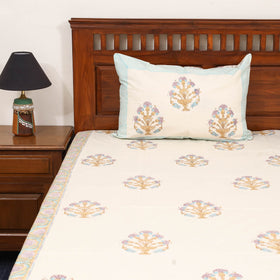 Cotton double sanganeri bed sheet set (108 x 90 in) 11