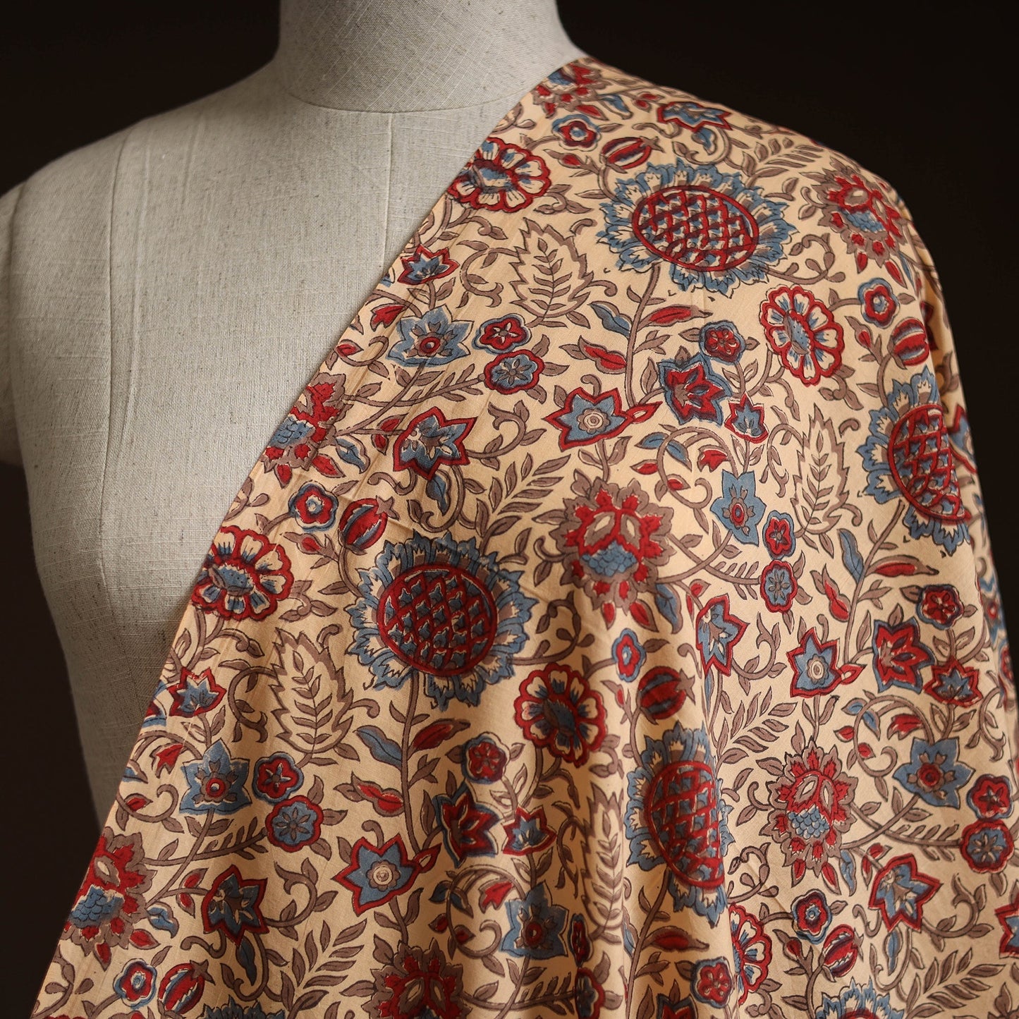 Cotton hand block sanganeri print fabric 02 - handcrafted