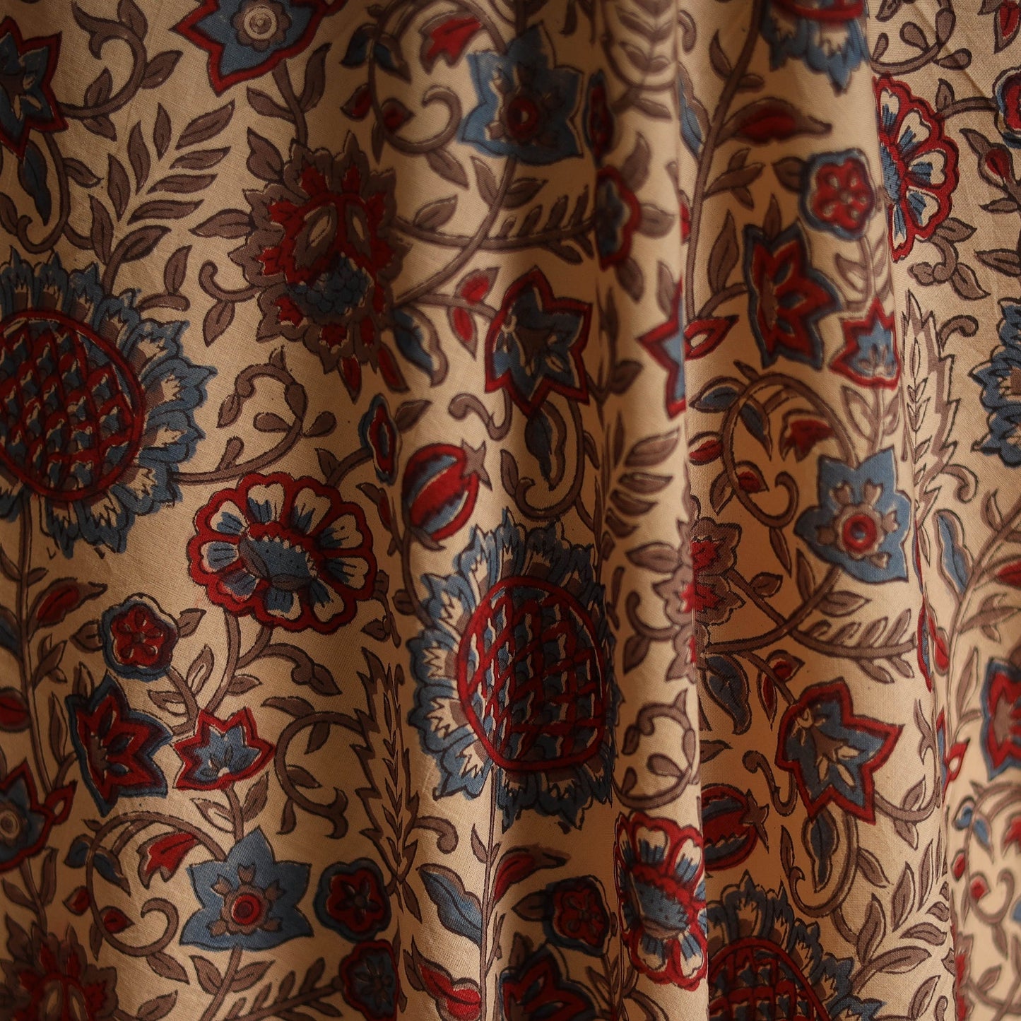 Cotton hand block sanganeri print fabric 02 - handcrafted