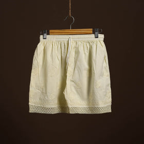Buy Beige Cotton Hand Embroidery Chikankari Short