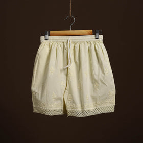Beige - cotton hand embroidery chikankari short 16