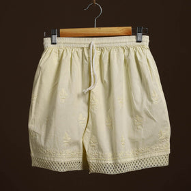 Beige - cotton hand embroidery chikankari short 16