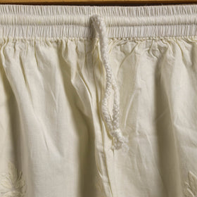  Beige Cotton Hand Embroidery Chikankari Short