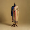 Beige - cotton jacquard dupatta with thread border20