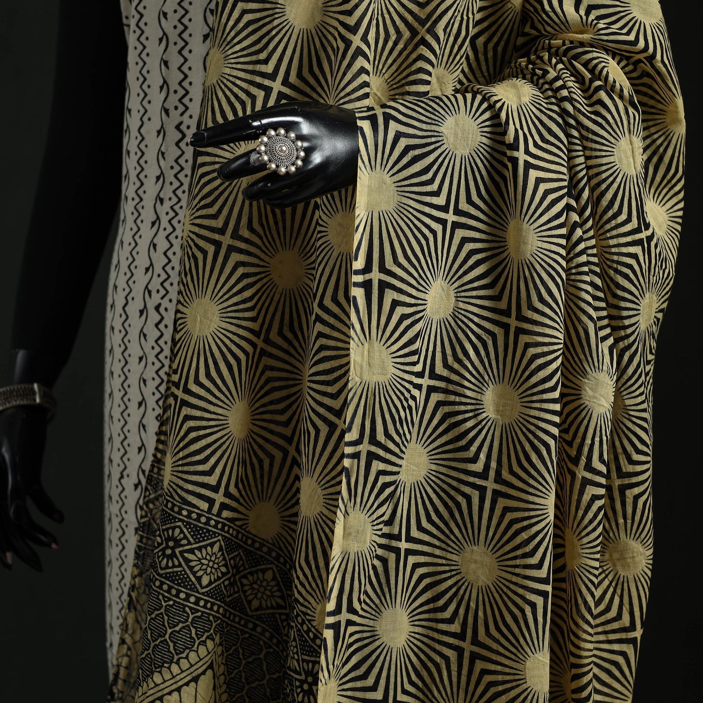Cotton jaipur printed dupatta 37 - handcrafted