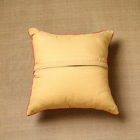  Beige Block Print Cotton Kalamkari Cushion Cover