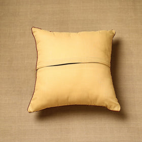 Buy Beige Block Print Cotton Kalamkari Cushion Cover