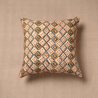  Block Print Cotton Kalamkari Cushion Cover