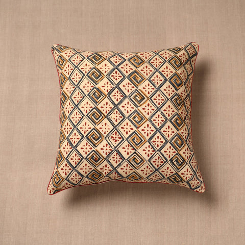  Block Print Cotton Kalamkari Cushion Cover