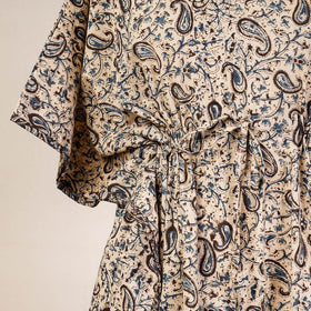 Buy Block Print Cotton Kalamkari Kaftan with Tie-Up Waist
