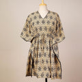 Buy Block Print Cotton Kalamkari Kaftan with Tie-Up Waist