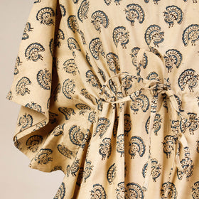 Block Print Cotton Kalamkari Kaftan with Tie-Up Waist