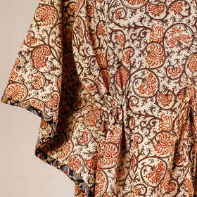 Block Print Cotton Kalamkari Kaftan with Tie-Up Waist