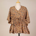Block Print Cotton Kalamkari Kaftan with Tie-Up Waist