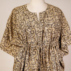 Block Print Cotton Kalamkari Kaftan with Tie-Up Waist