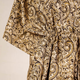 Block Print Cotton Kalamkari Kaftan with Tie-Up Waist
