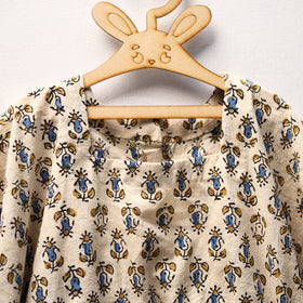 Beige - cotton kids kaftan (3-4 years) 01 - handcrafted