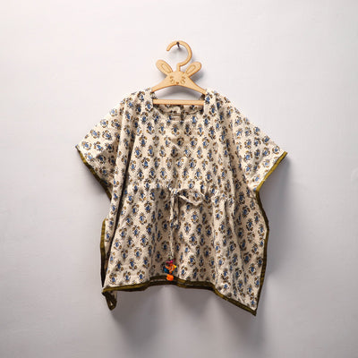 Beige - cotton kids kaftan (3-4 years) 01 - handcrafted