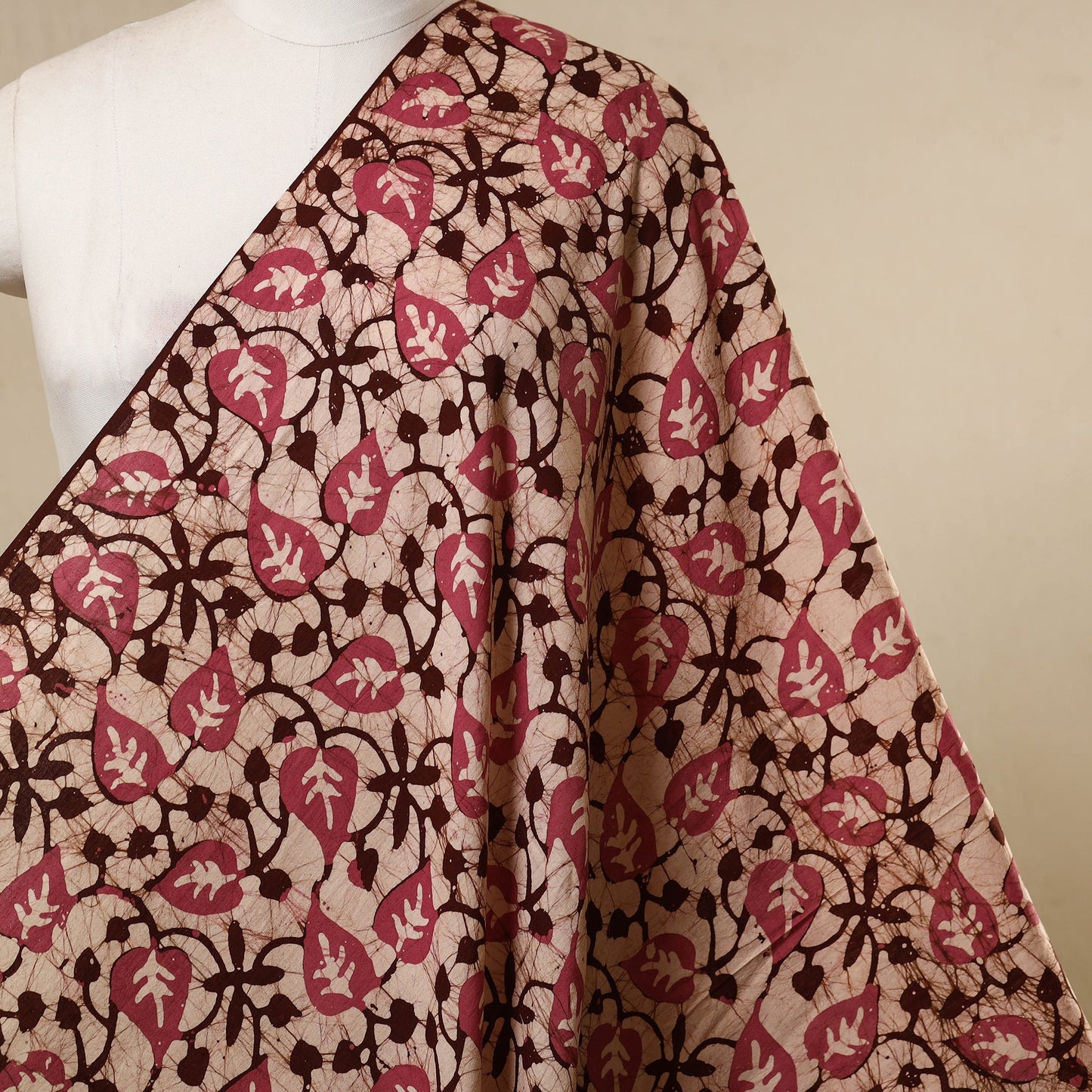 Beige - cotton kutch batik fabric 10 - handcrafted