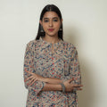 Buy Block Print Cotton A-Line Kalamkari Kurta For Women