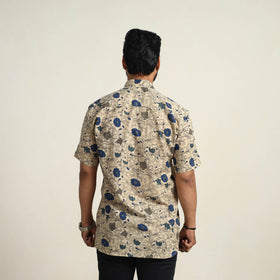 Buy Beige Cotton Men Kalamkari Print Shirt
