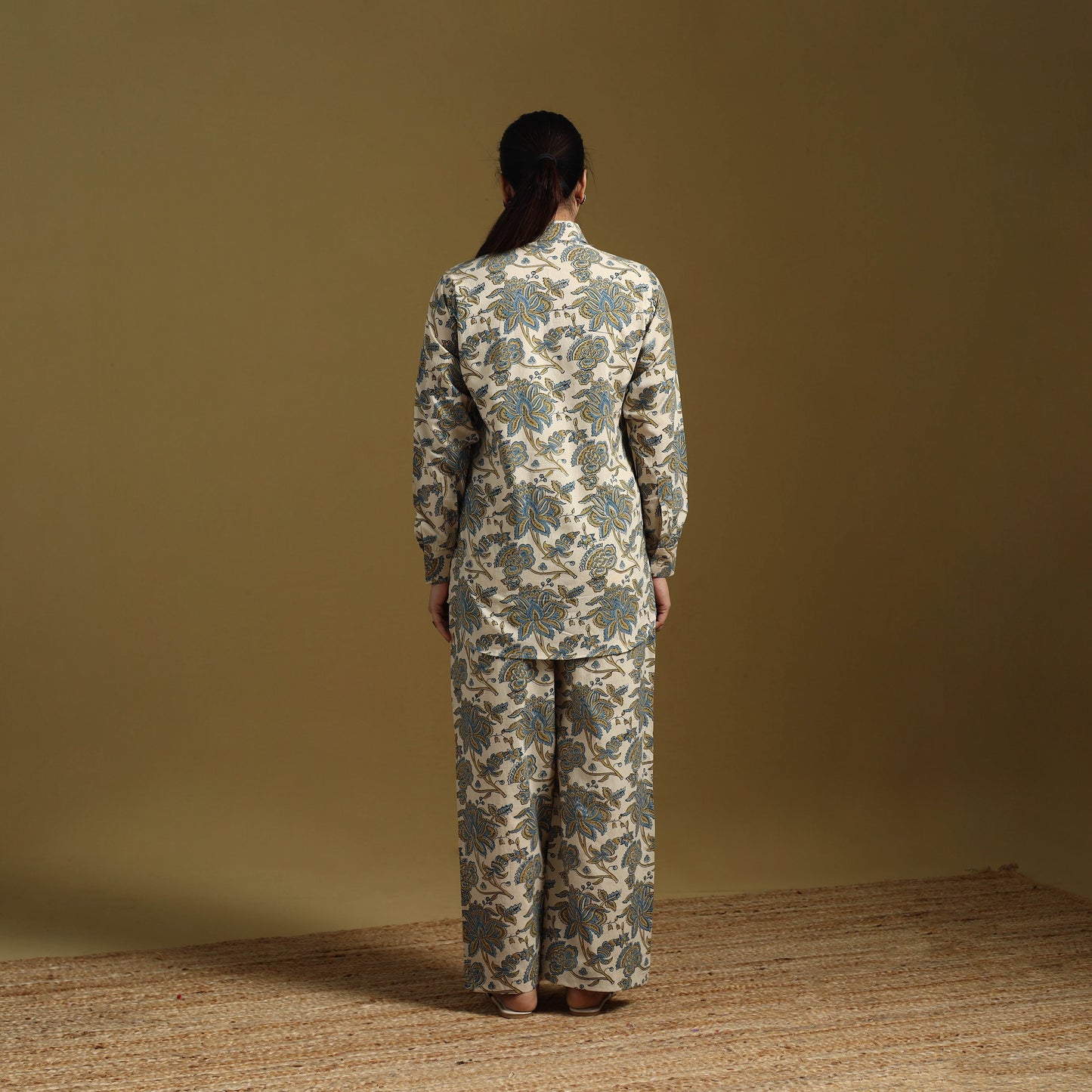 Cotton natural dyed co-ord set 03 - handcrafted