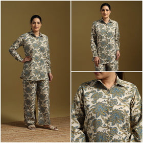 Cotton natural dyed co-ord set 03 - handcrafted