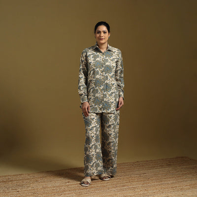 Cotton natural dyed co-ord set 03 - handcrafted