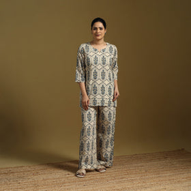 Cotton natural dyed co-ord set 06 - handcrafted