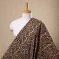  Beige Block Print Cotton Pedana Kalamkari Fabric