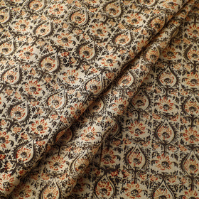  Beige Block Print Cotton Pedana Kalamkari Fabric