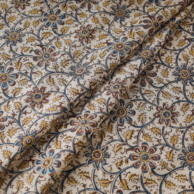 Buy Beige Block Print Cotton Pedana Kalamkari Fabric