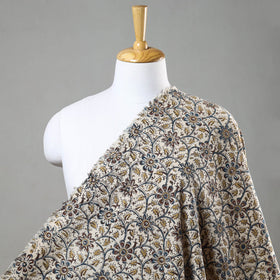 Buy Beige Block Print Cotton Pedana Kalamkari Fabric