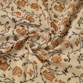  Beige Block Print Cotton Pedana Kalamkari Fabric