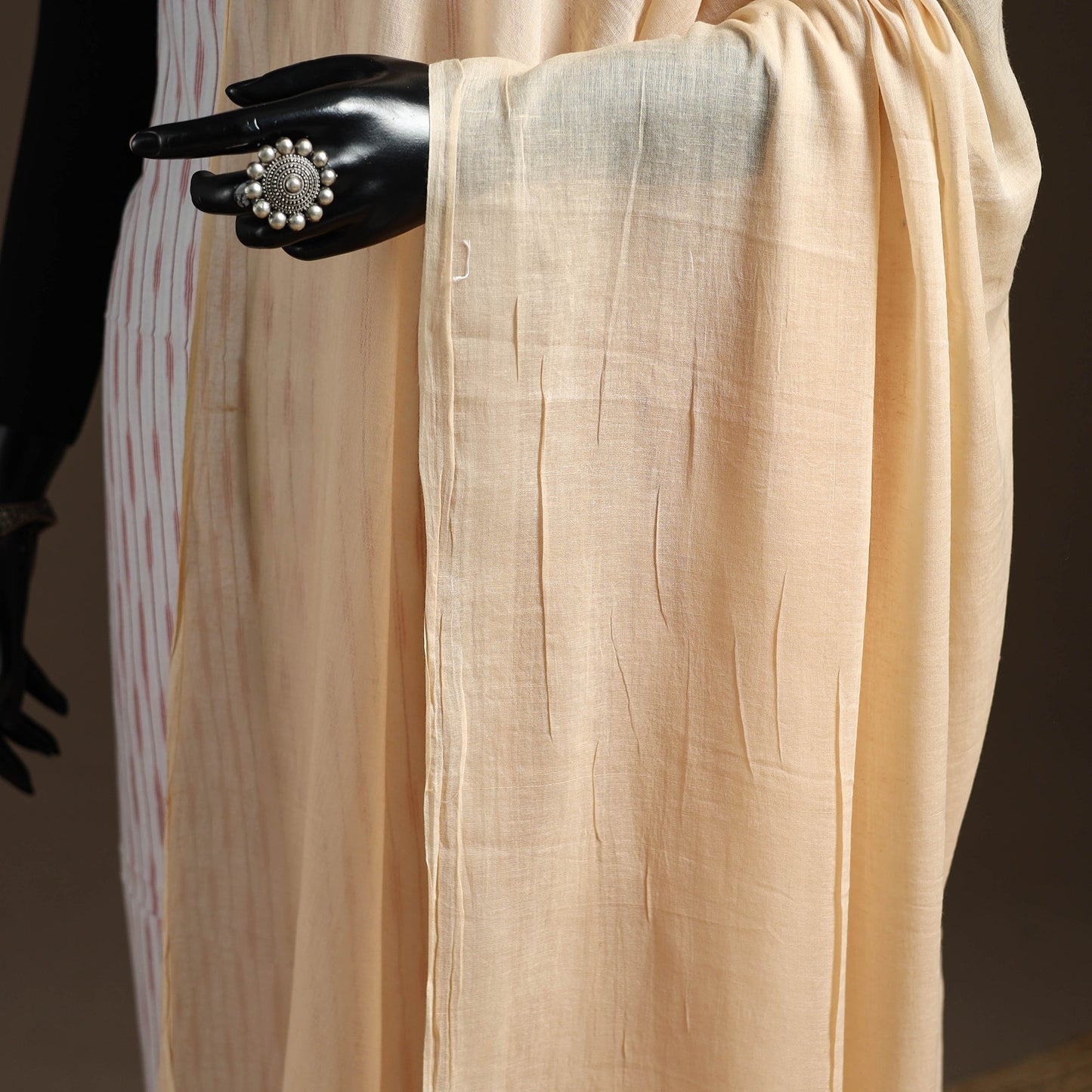 Cotton plain dupatta 03 - handcrafted