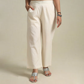 White Cotton Plain Palazzo