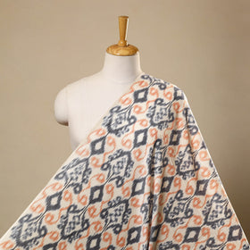 Beige Handloom Cotton Pochampally Central Asian Ikat Fabric