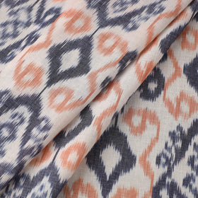 Beige Handloom Cotton Pochampally Central Asian Ikat Fabric