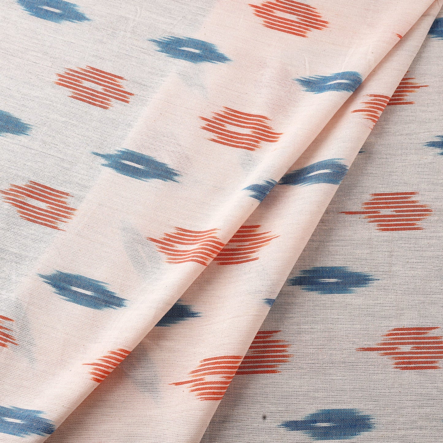 Beige Cotton Pochampally Ikat Fabric