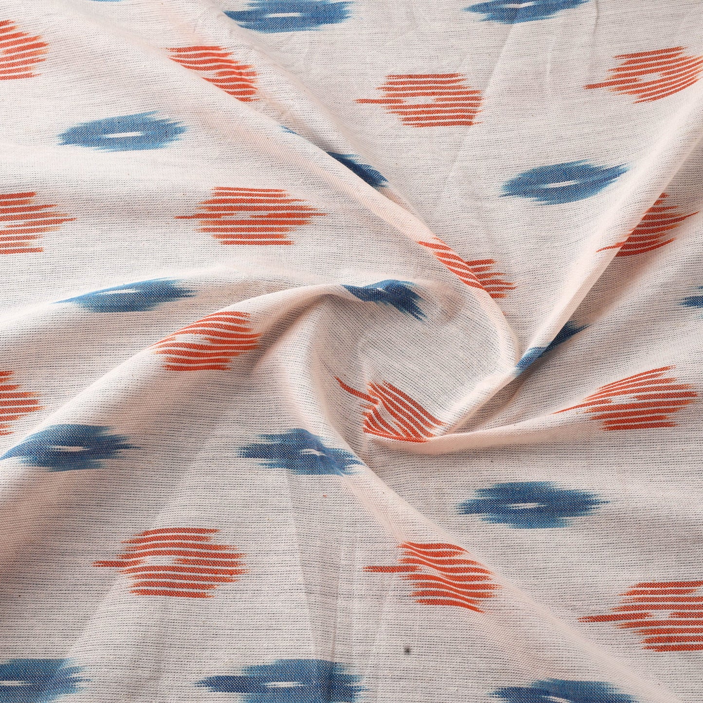 Beige Cotton Pochampally Ikat Fabric