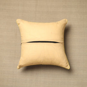 Beige - cotton printed kalamkari cushion cover (16 x 16 in)