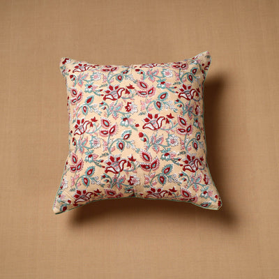 Buy Beige Block Print Cotton Sanganeri Cushion Cover