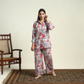 Buy Cotton Beige Sanganeri Block Print Night Suit Set Online 