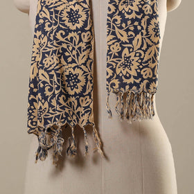 Block Print Cotton Sanganeri Stole with Tassels