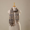 Block Print Cotton Sanganeri Stole with Tassels