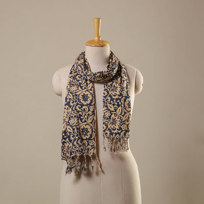Block Print Cotton Sanganeri Stole with Tassels