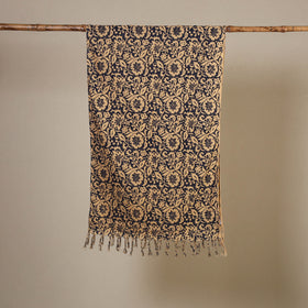 Block Print Cotton Sanganeri Stole with Tassels