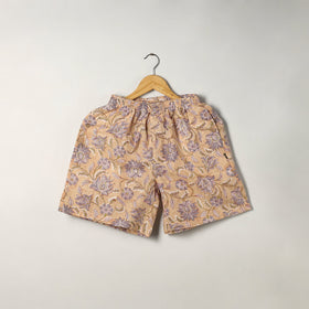 Beige - cotton unisex sanganeri shorts/boxer 04