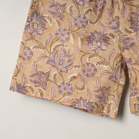 Beige - cotton unisex sanganeri shorts/boxer 04